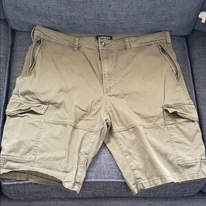 Express Men's Olive Green Cargo Shorts